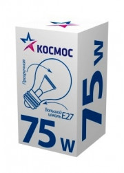 Лампа накаливания А55 75Вт E27 220-240В прозр. КОСМОС LKsmSt55CL75E27v2