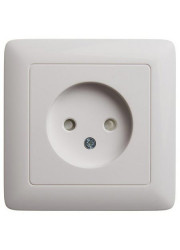 Розетка 1-м СП Хит 16А 250В защ. шторки без заземл. бел. SchE RS10-135-B